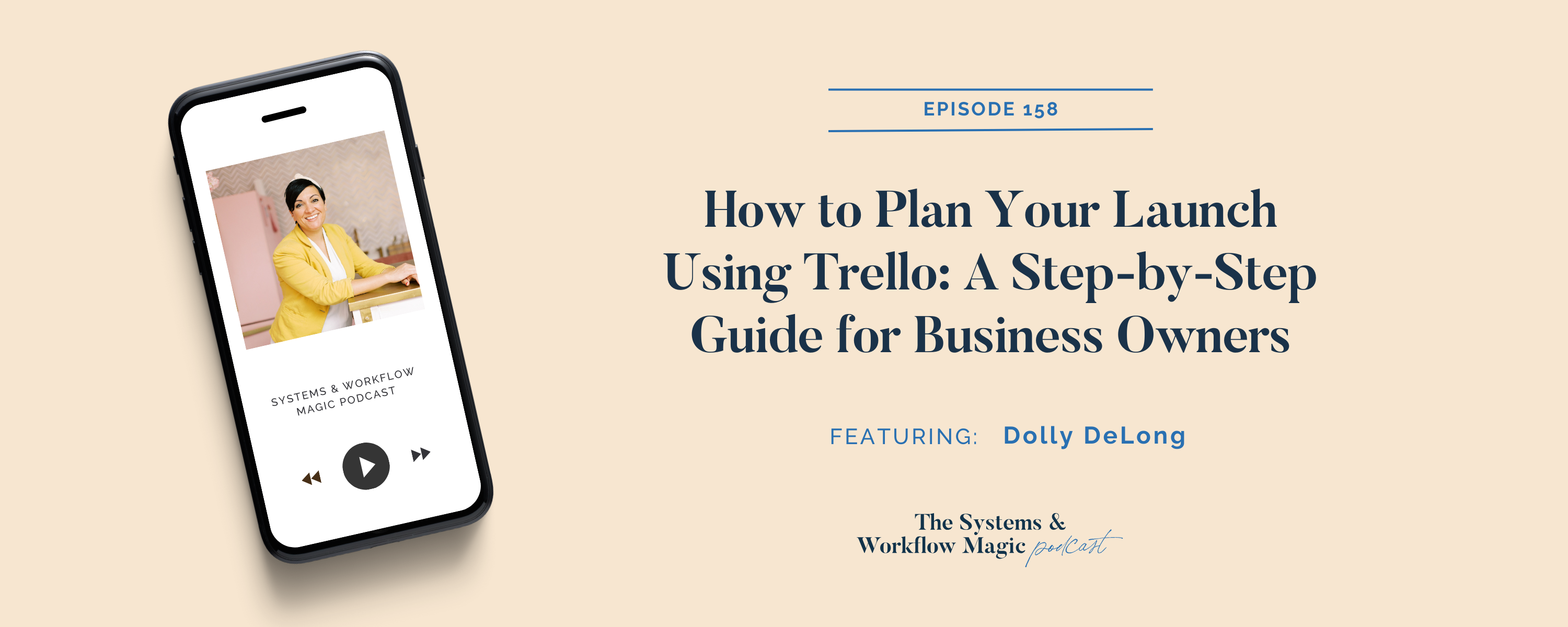 Podcast-banner-on-episode-158-on-the-systems-and-workflow-magic-podcast-how-to-plan-your-launch-using-trello-a-step-by-step-guide-for-business-owners