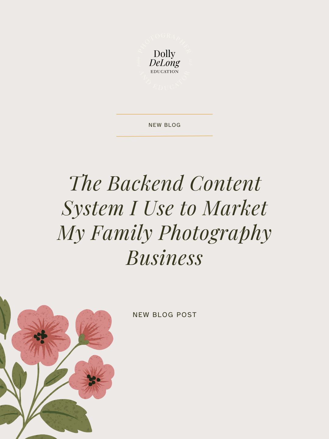 wordpress featured blog image that states The Backend Content System I Use to Market My Family Photography Business
